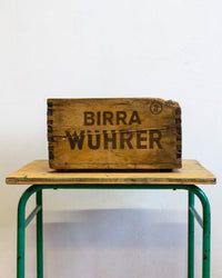 Cassetta legno pubblicitaria Birra Wuhrer