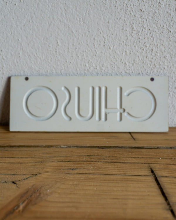 Insegna Chiuso Lilla E Bianca – 1980 Italia