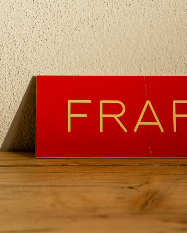 Insegna Frappè colore rosso 1970/80 Italia