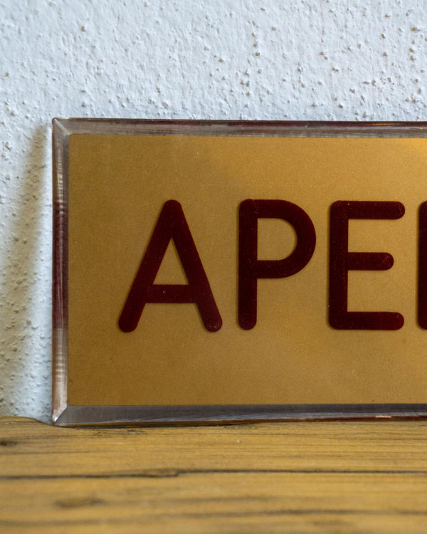 Insegna Aperto Oro E Rossa – 1980 Italia