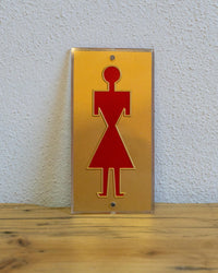 Insegna Toilette Donna Oro E Rossa – 1970 Italia