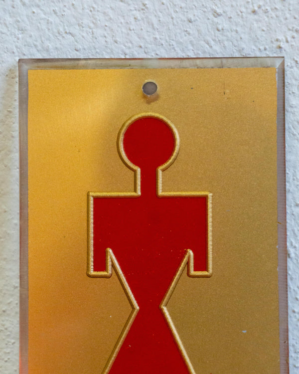 Insegna Toilette Donna Oro E Rossa – 1970 Italia