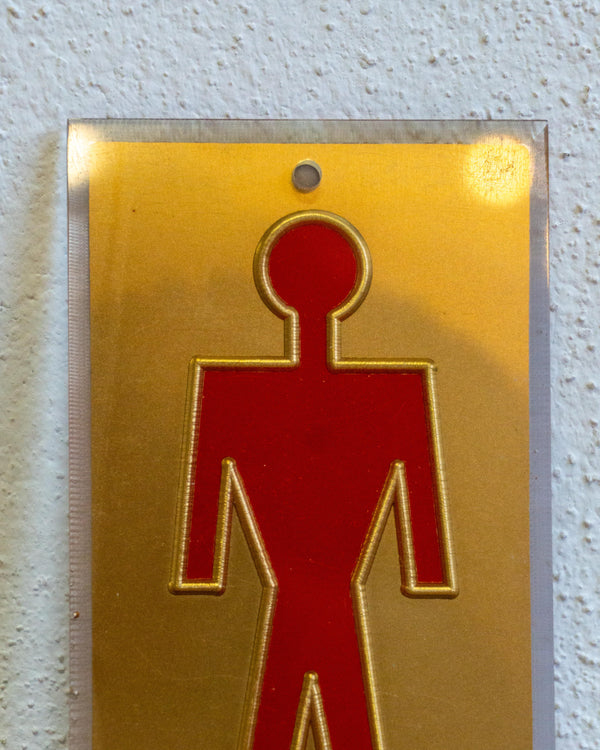 Insegna Toilette Uomo Oro E Rossa – 1970 Italia