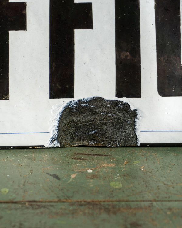 Insegna smaltata “Ufficio banca” - Smalteria Miglietti Piacenza 1930/40