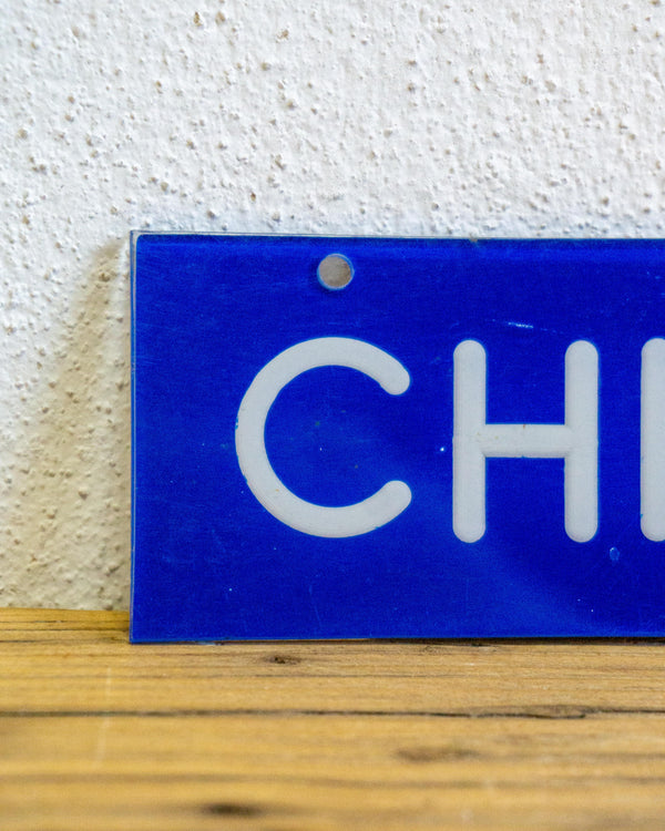 Insegna Chiuso Blu E Bianco – 1980 Italia