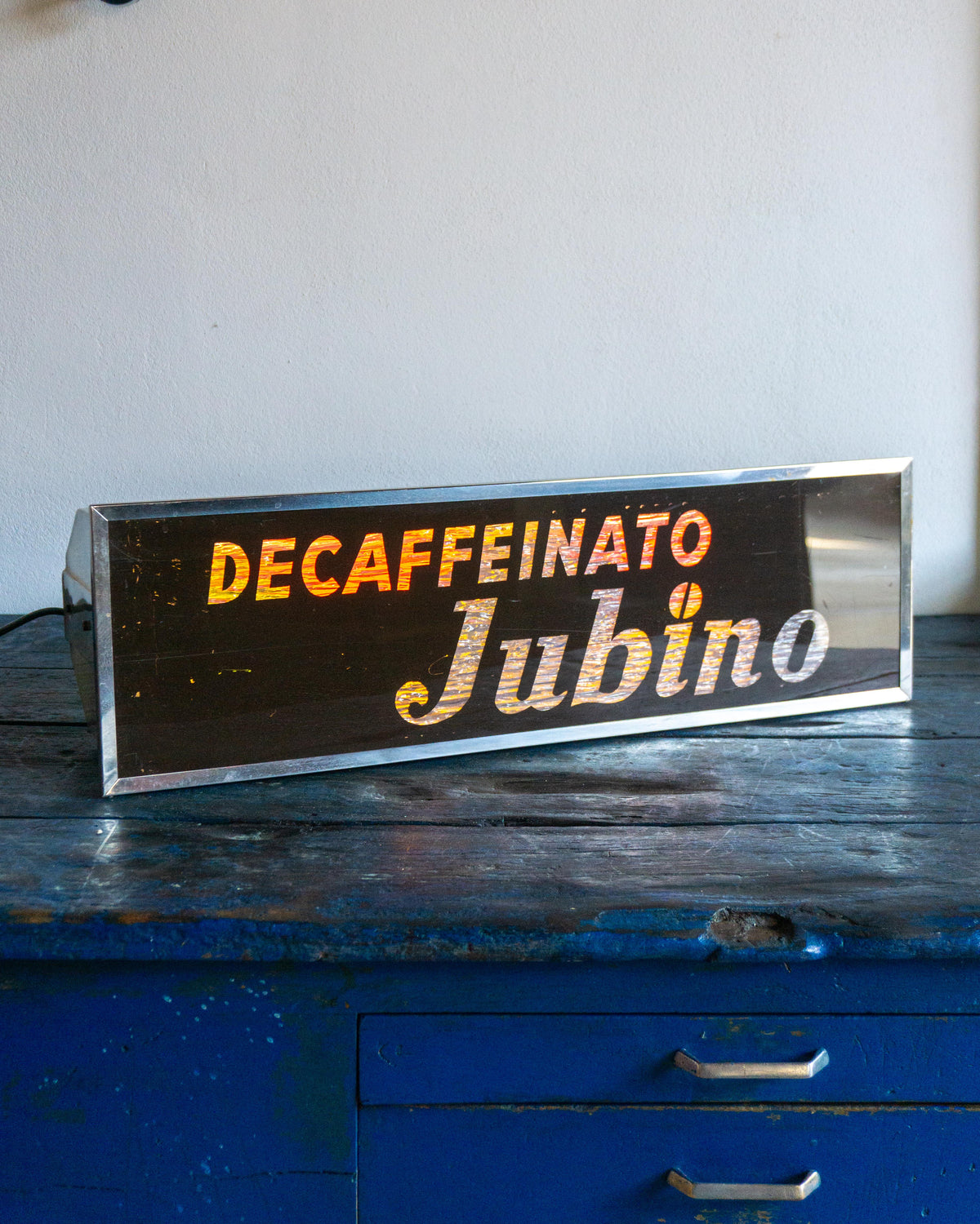 Insegna luminosa vintage Decaffeinato Jubino – Bergamo, 1970