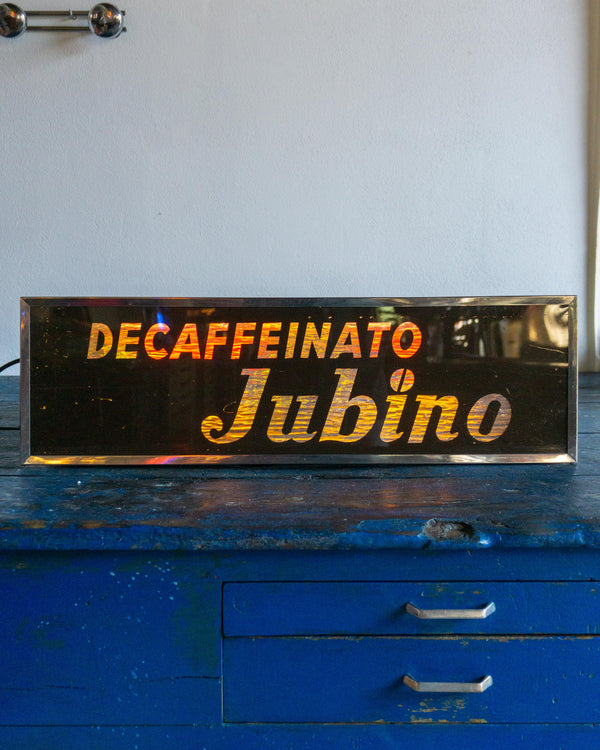 Insegna luminosa vintage Decaffeinato Jubino – Bergamo, 1970