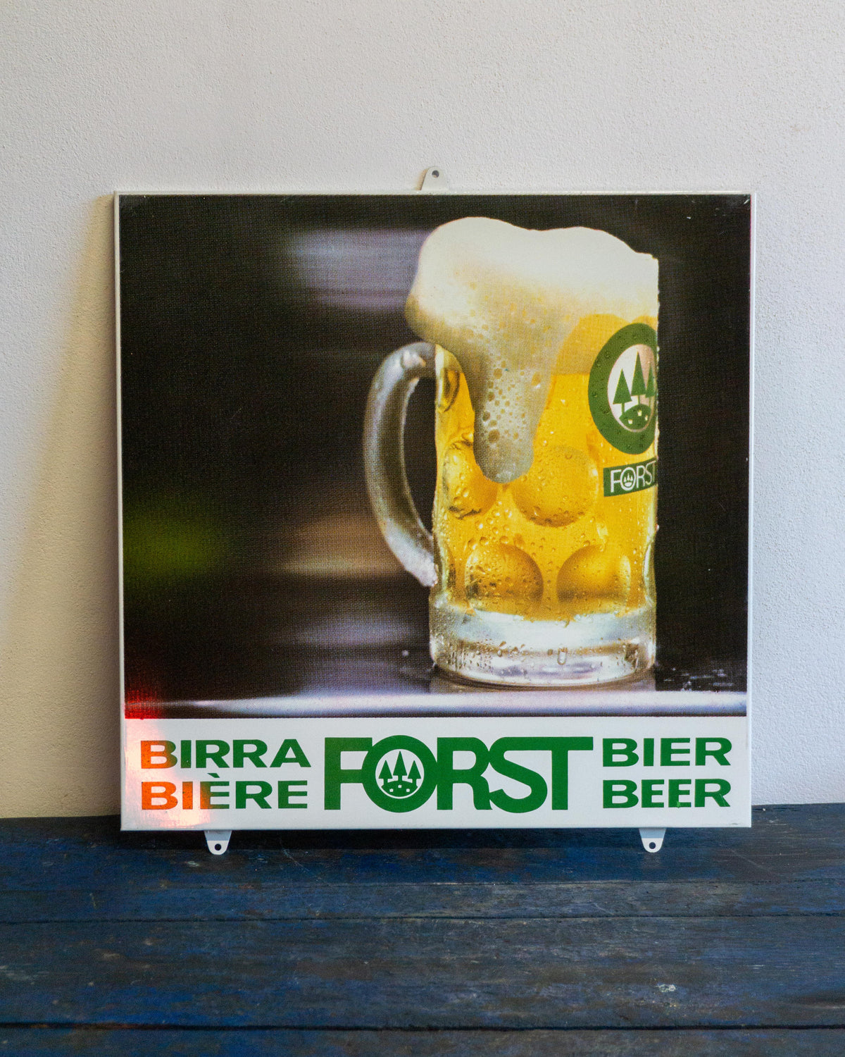 Insegna pubblicitaria Birra Forst con boccale – 1970