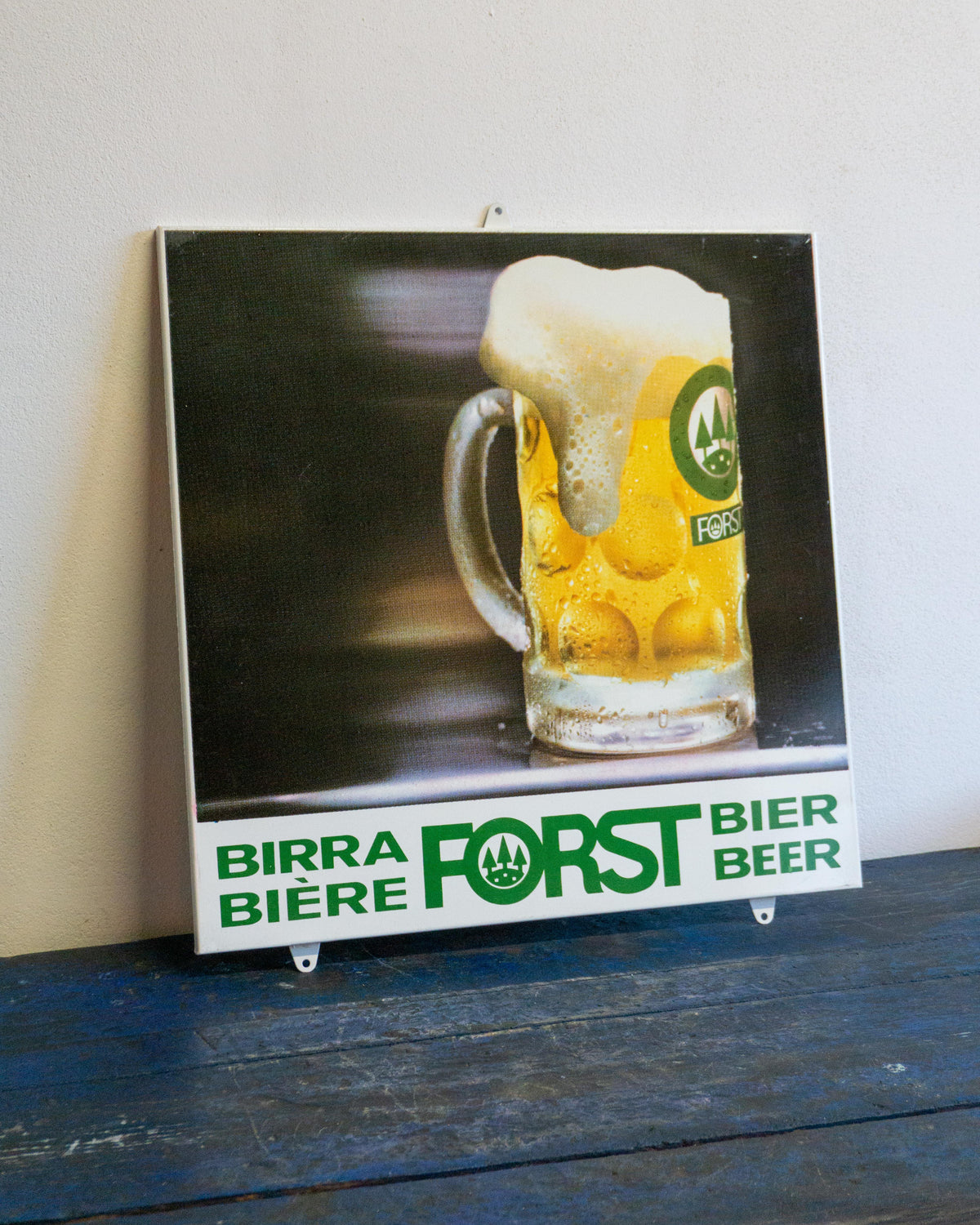 Insegna pubblicitaria Birra Forst con boccale – 1970