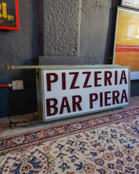 Insegna luminosa vintage Pizzeria Bar Piera bifacciale – Palermo, 1980