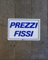 Insegna “Prezzi fissi” blu – 1980