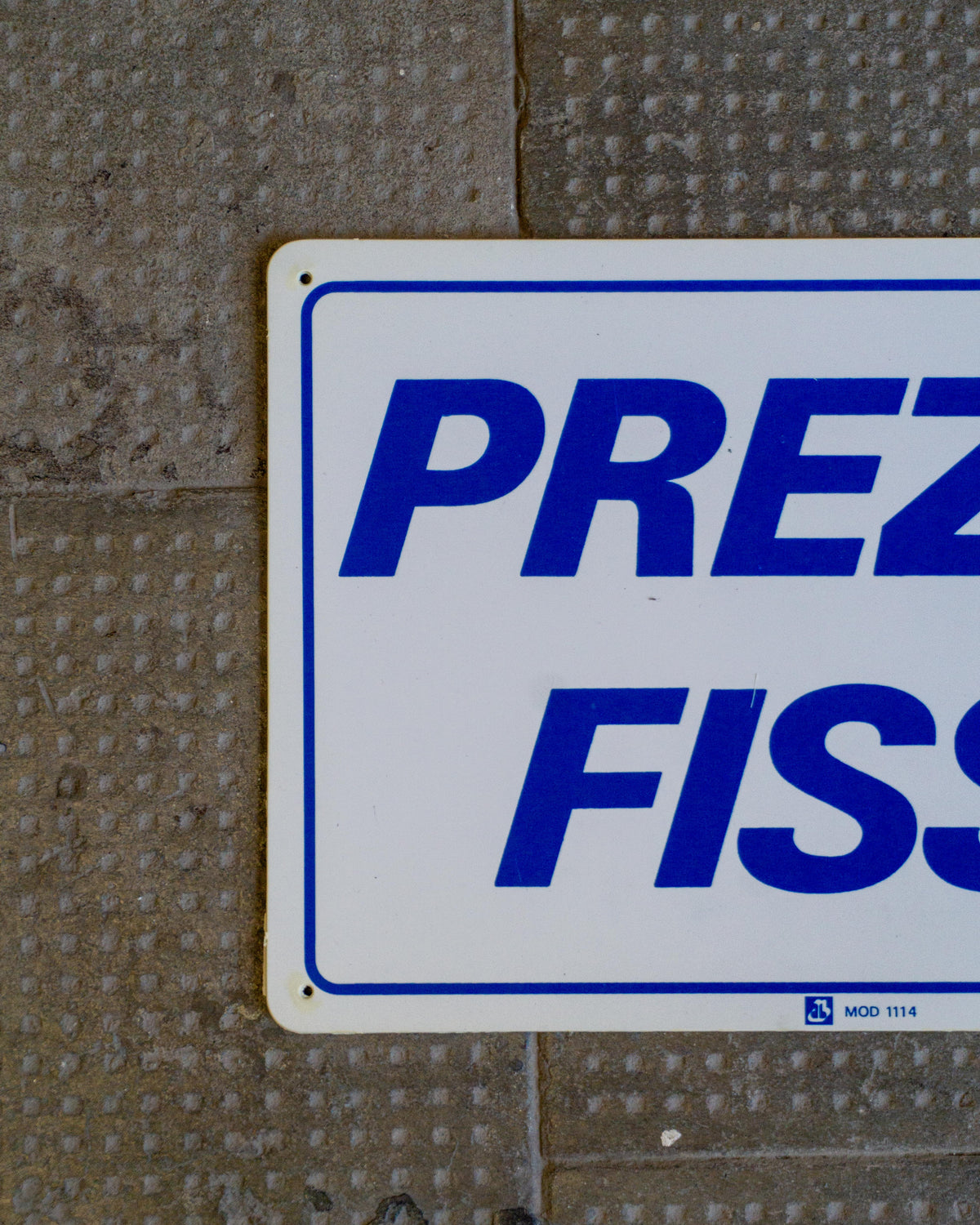 Insegna “Prezzi fissi” blu – 1980