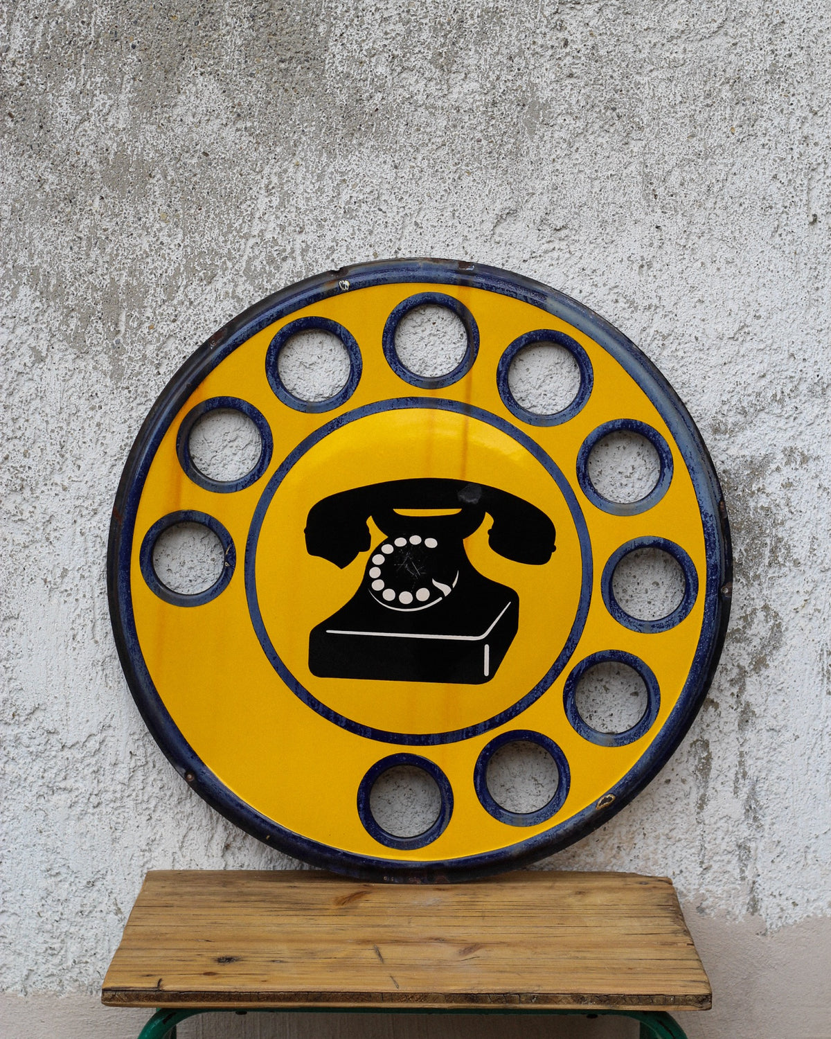 Insegna Telefonica Smaltata vintage - 1970