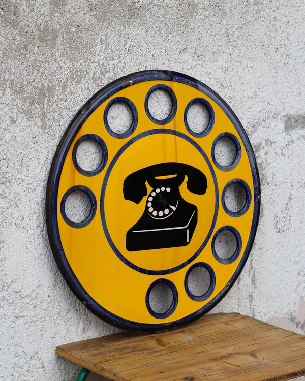 Insegna Telefonica Smaltata vintage - 1970