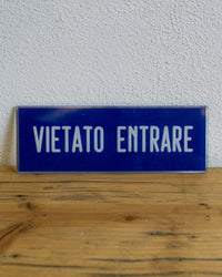 Insegna Vietato Entrare Blu E Bianca – 1980 Italia