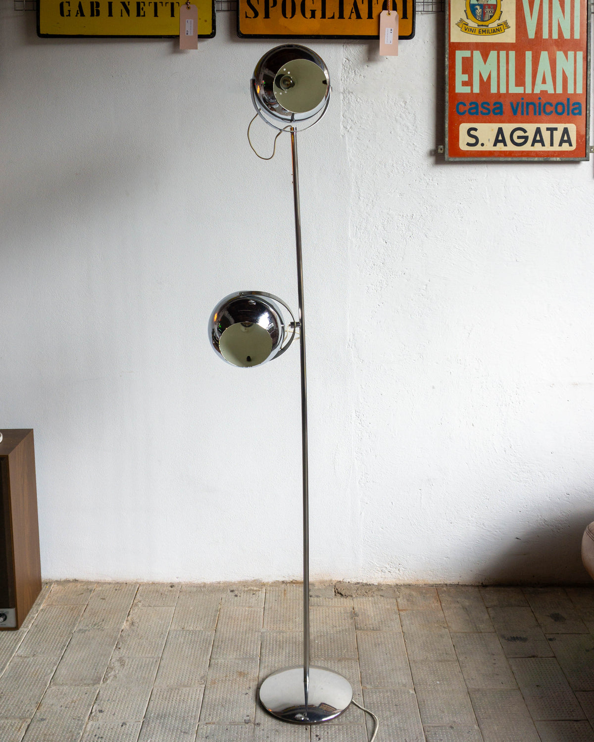 Lampada Piantana Reggiani Space Age Cromata