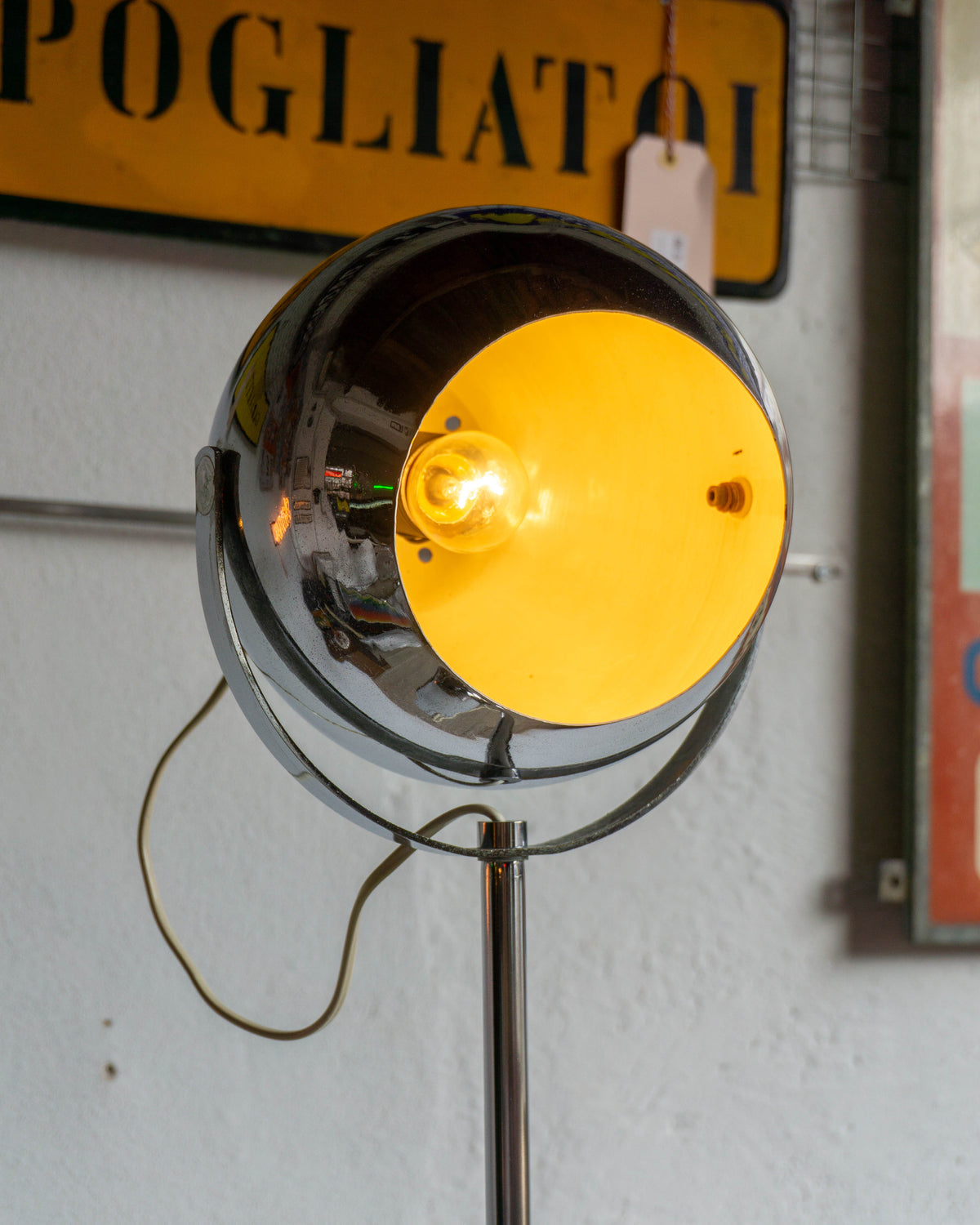 Lampada Piantana Reggiani Space Age Cromata