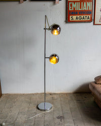 Lampada Piantana Anni '80 Space Age Doppia Luce