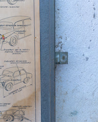 Manifesto didattico scuola guida – Dispositivi visivi e di illuminazione – Firenze 1964