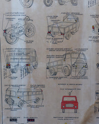 Manifesto didattico scuola guida – Dispositivi visivi e di illuminazione – Firenze 1964