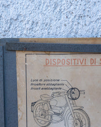 Manifesto didattico scuola guida – Dispositivi visivi e di illuminazione – Firenze 1964