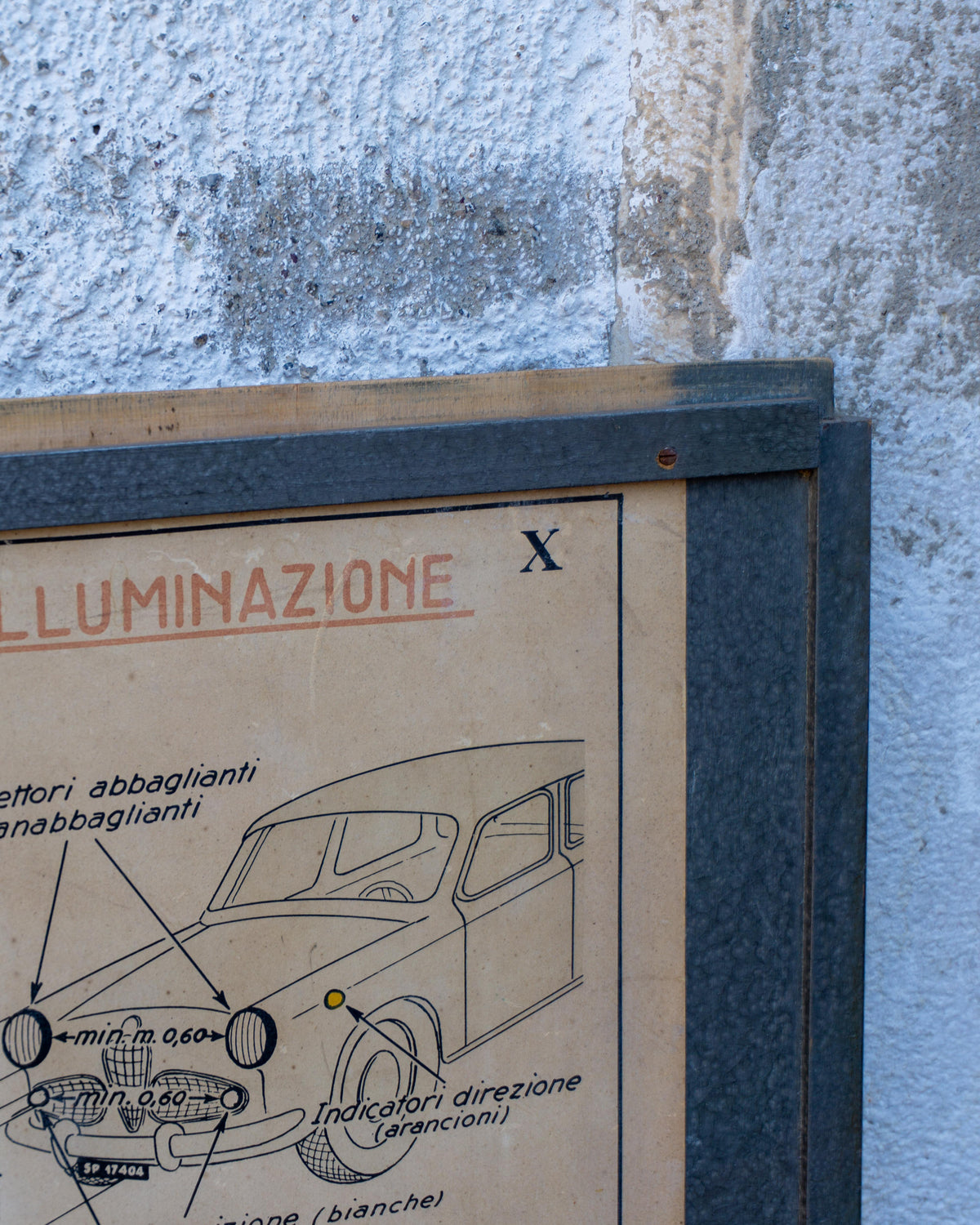 Manifesto didattico scuola guida – Dispositivi visivi e di illuminazione – Firenze 1964