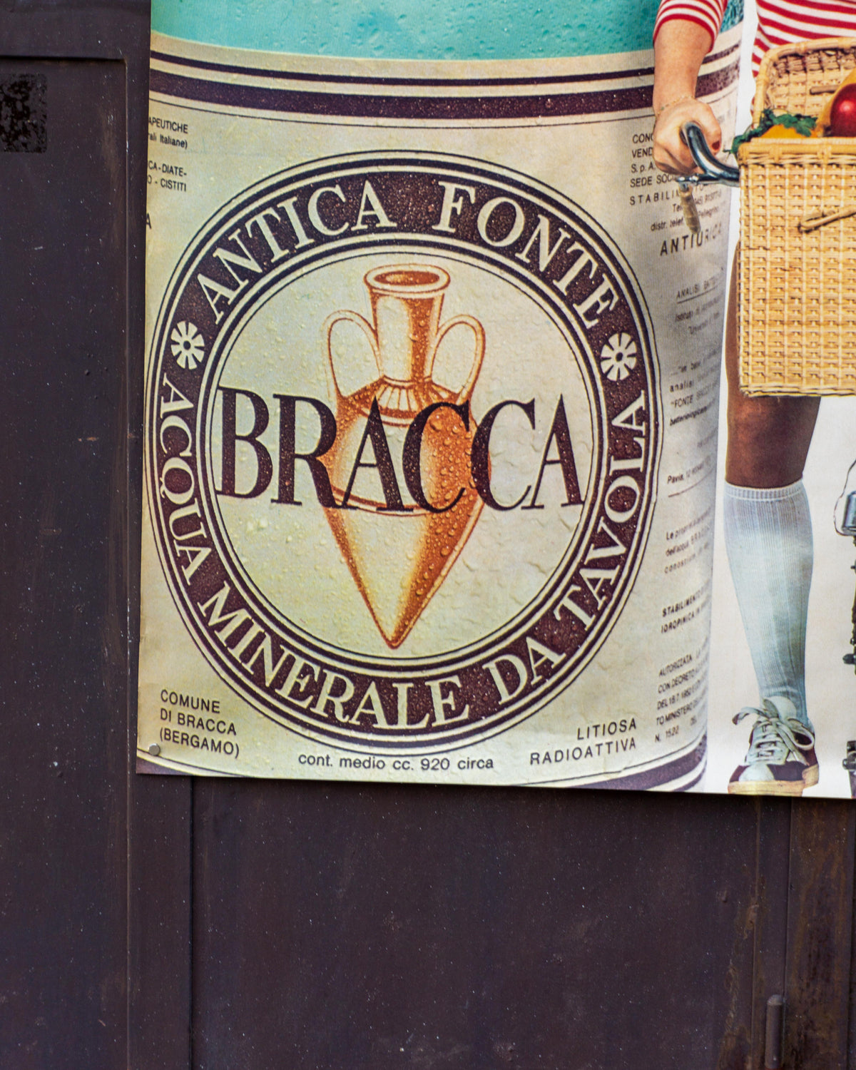 Manifesto pubblicitario vintage Acqua Bracca – anni '70