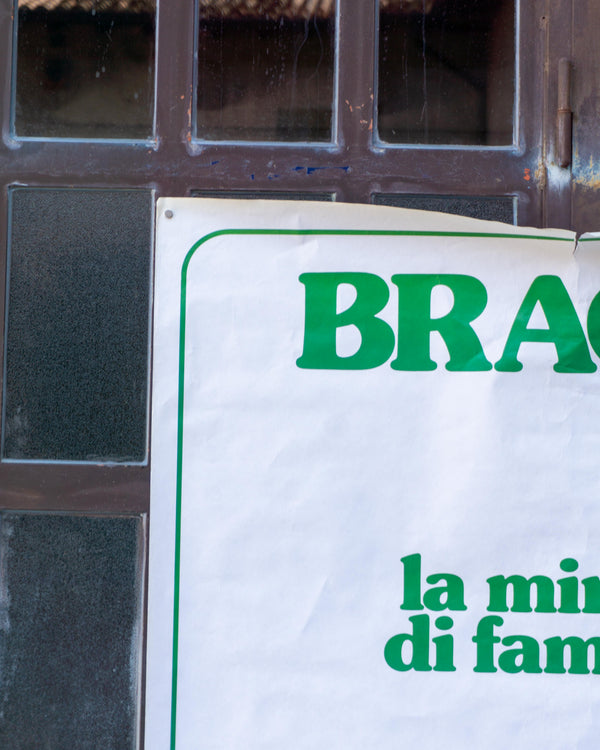 Manifesto pubblicitario vintage Bracca “La minerale di famiglia” – anni '70
