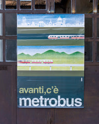 Manifesto vintage Brescia “Avanti c'è Metrobus” – anni '80