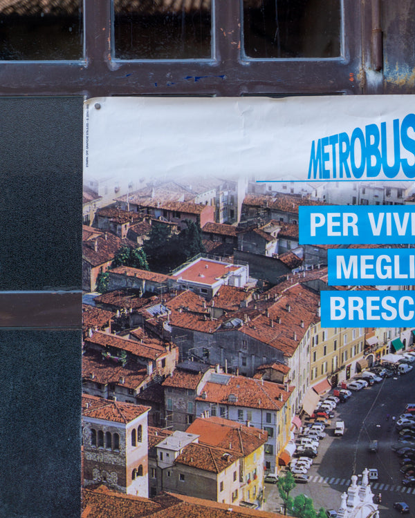 Manifesto vintage Metrobus Brescia “Per vivere meglio” – anni '80