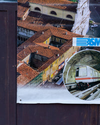 Manifesto vintage Metrobus Brescia “Per vivere meglio” – anni '80