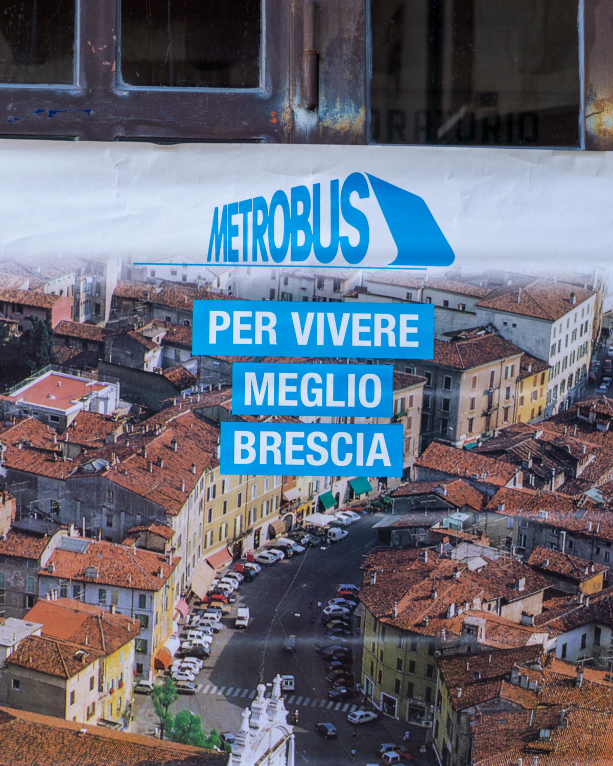 Manifesto vintage Metrobus Brescia “Per vivere meglio” – anni '80