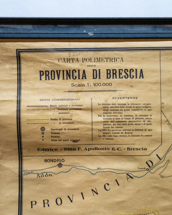 Mappa telata Brescia e Provincia – Editrice Apollonio 1940