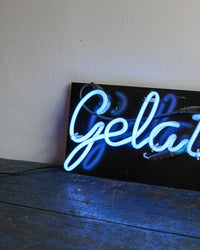 Insegna neon vintage GELATERIA – Puglia, 1970