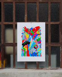Poster “Komposition” di Ernst Lose - litografia del 1989