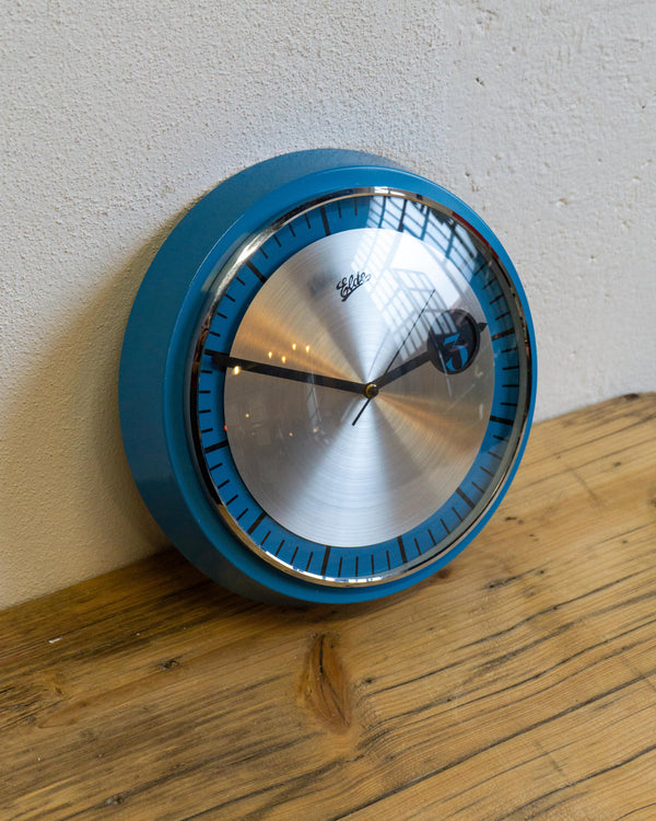 Orologio da parete Elde in metallo blu – anni ’60