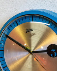 Orologio da parete Elde in metallo blu – anni ’60