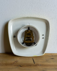 Orologio giallo da parete Mec ceramica - 1960