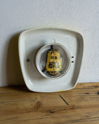 Orologio giallo da parete Mec ceramica - 1960