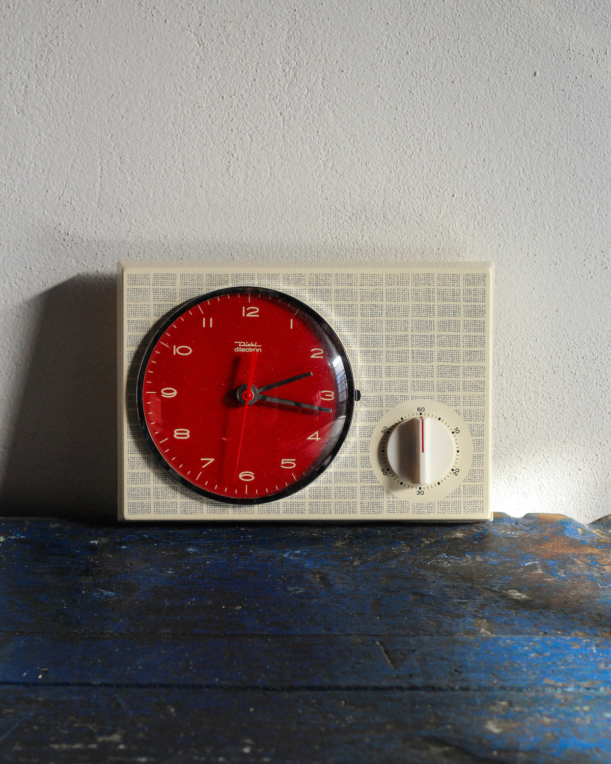 Orologio da parete Diehl con timer rosso - anni ’70