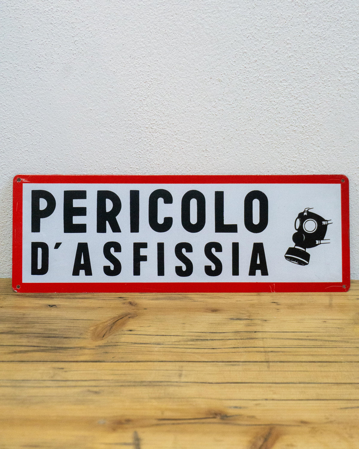 Insegna Sicurezza sul Lavoro – Italia 1970/80 PERICOLO ASFISSIA