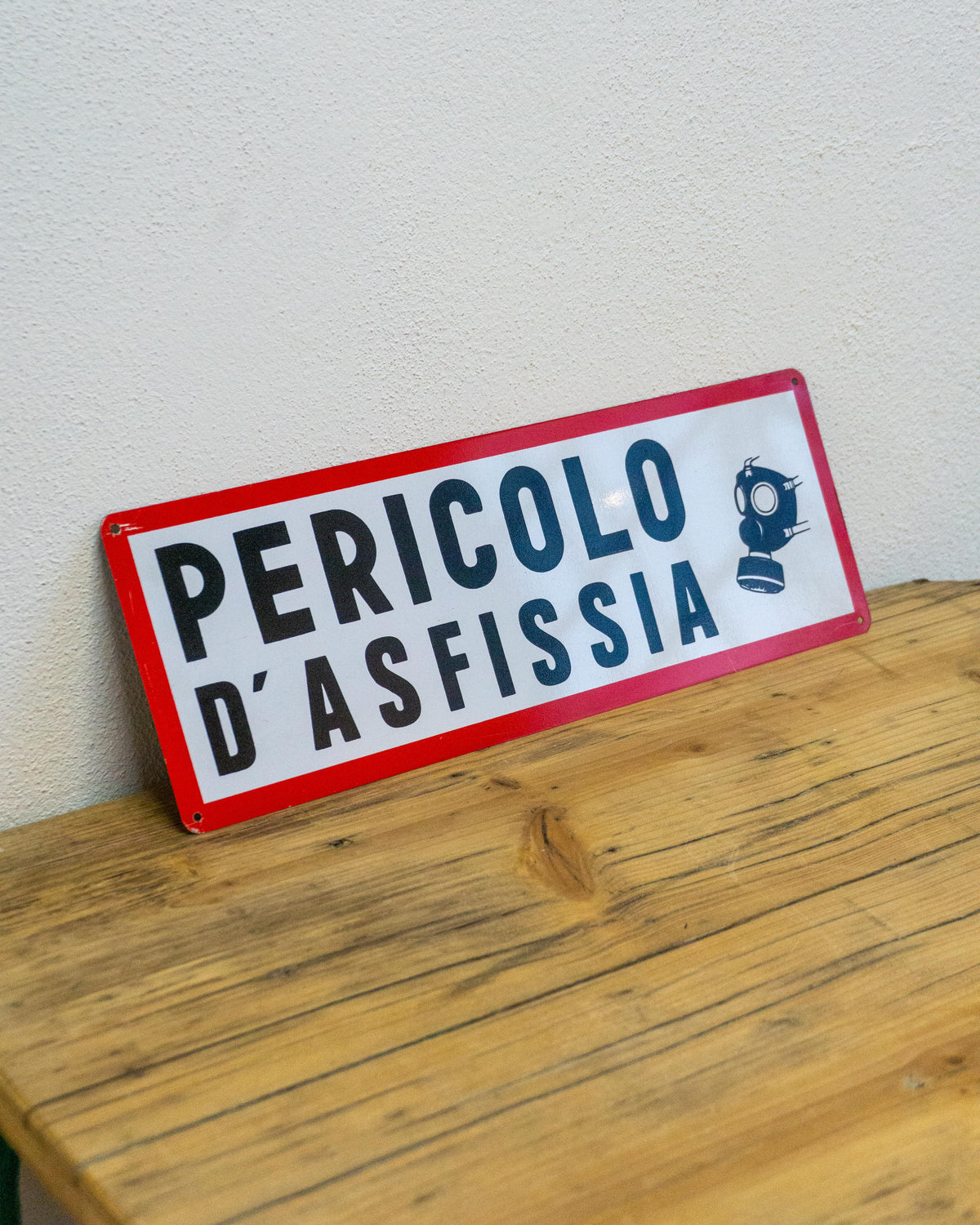 Insegna Sicurezza sul Lavoro – Italia 1970/80 PERICOLO ASFISSIA