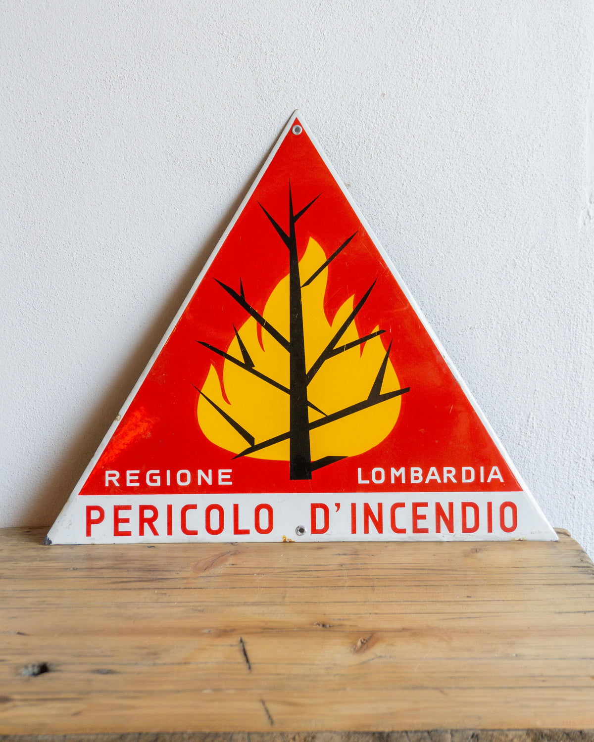 Insegna smaltata - Pericolo d'incendio 1970/80