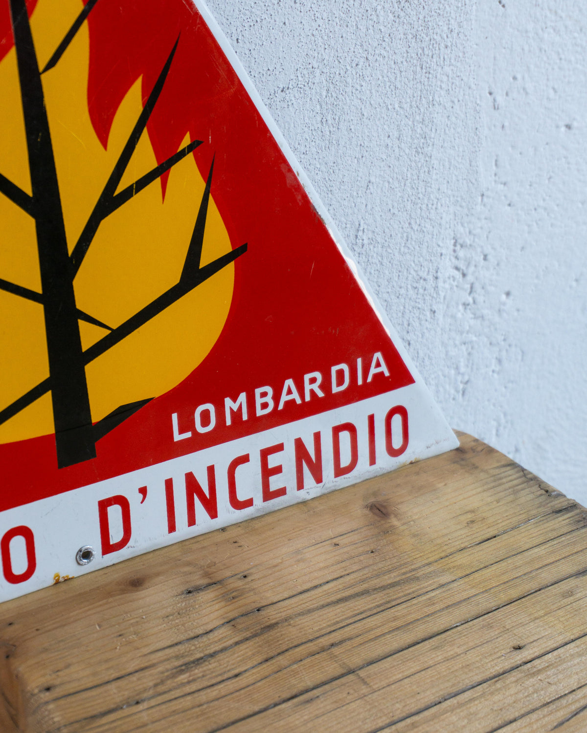 Insegna smaltata - Pericolo d'incendio 1970/80