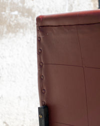 Poltrona da ufficio vintage bordeaux in semilpelle con rotelle – 1970