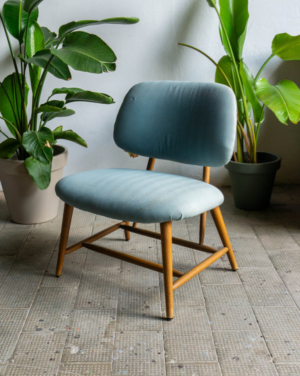 Poltrona Teve Di Alf Svensson Anni '50 Azzurra Originale