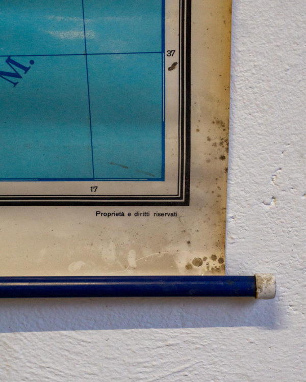 Mappa dell’Italia – carta fisica scolastica, anni ’80