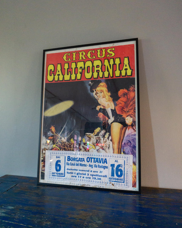 Manifesto vintage Circus California Italia con cornice – 1970