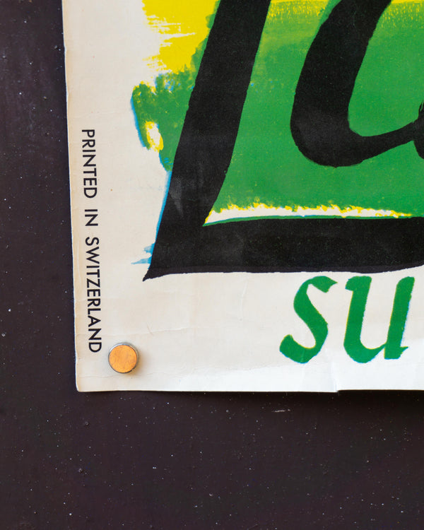 Manifesto vintage Lausanne Svizzera Percy Drake Brookshaw con cornice – 1950