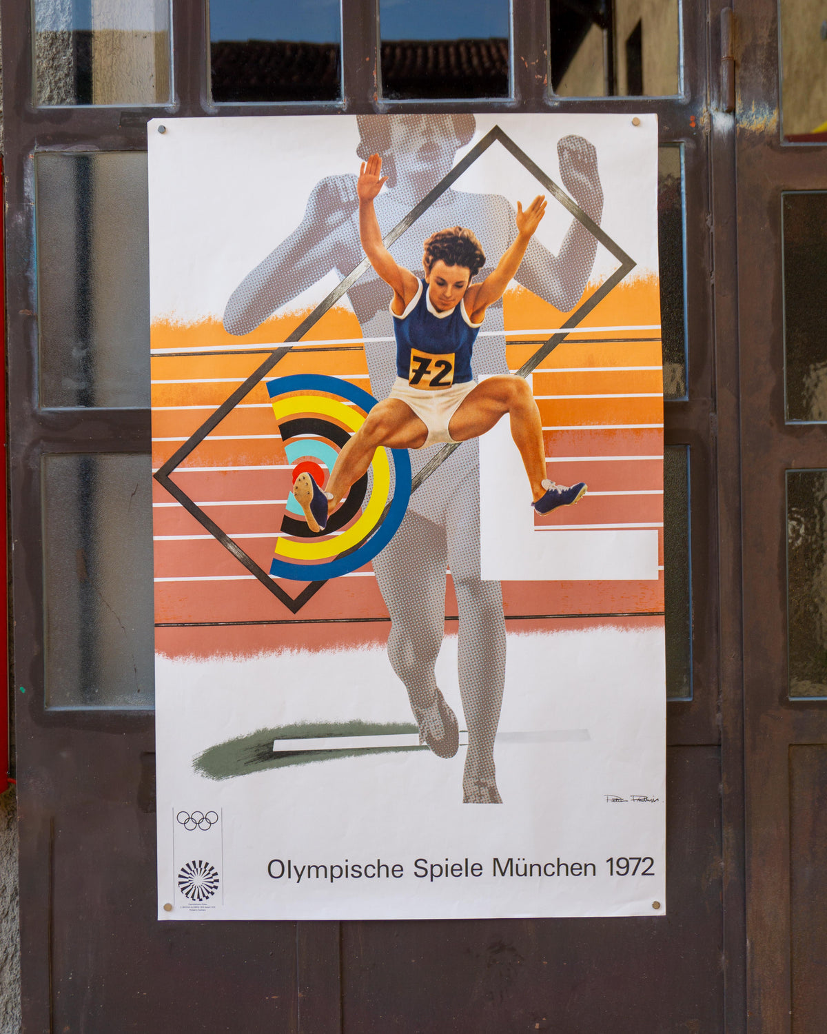 Manifesto vintage Olimpiadi Monaco 1972 Peter Phillips Hurdler – 1972